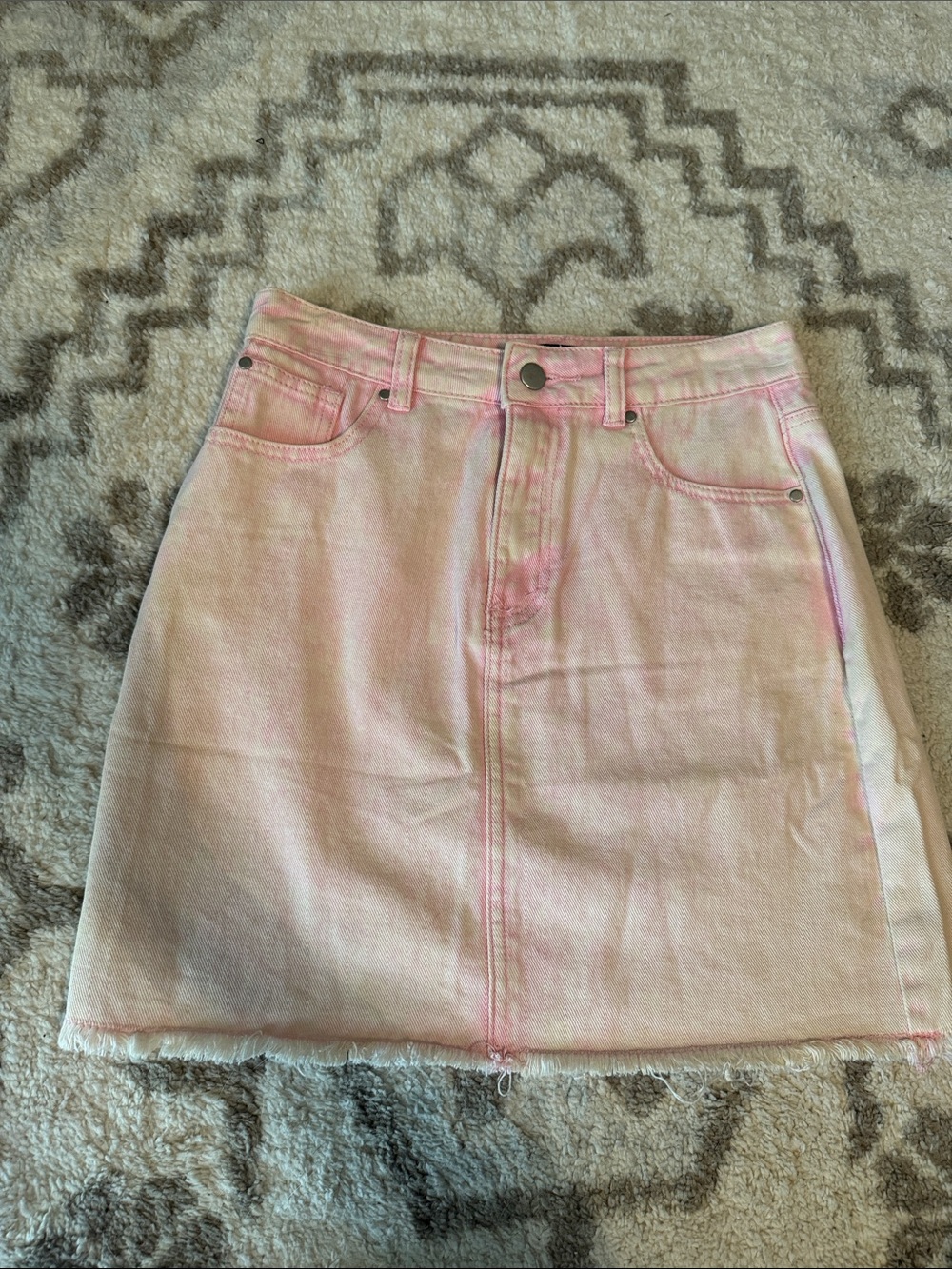 PrettyLittleThing Light Pink Denim Mini Skirt